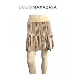 BCBG Mini Flare Stripe Skirt